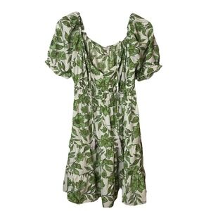 Hint Of Blush green floral print mini dress Size M